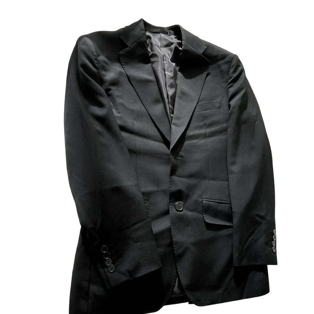 Armani Collezioni Black 100% Lane Wool Blazer Jacket Mens Size 40R‎